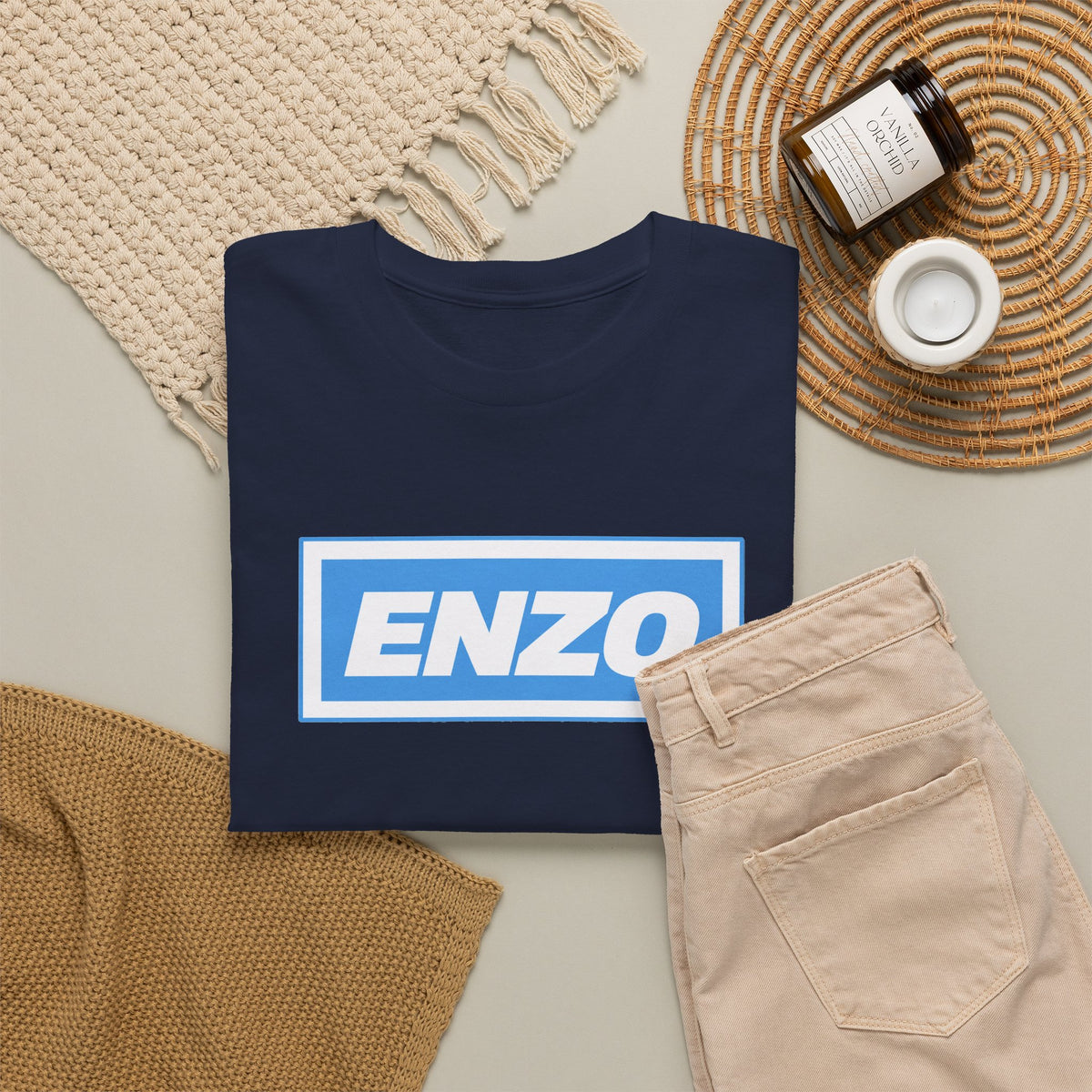 Enzo Man City Inspired Logo Tee — Classic Box-Logo Graphic T-Shirt