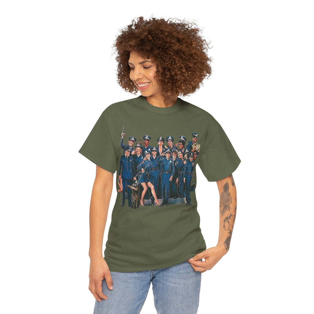 Police Academy Movie Inspired Cotton T‑Shirt — Retro Squad Photo Tee