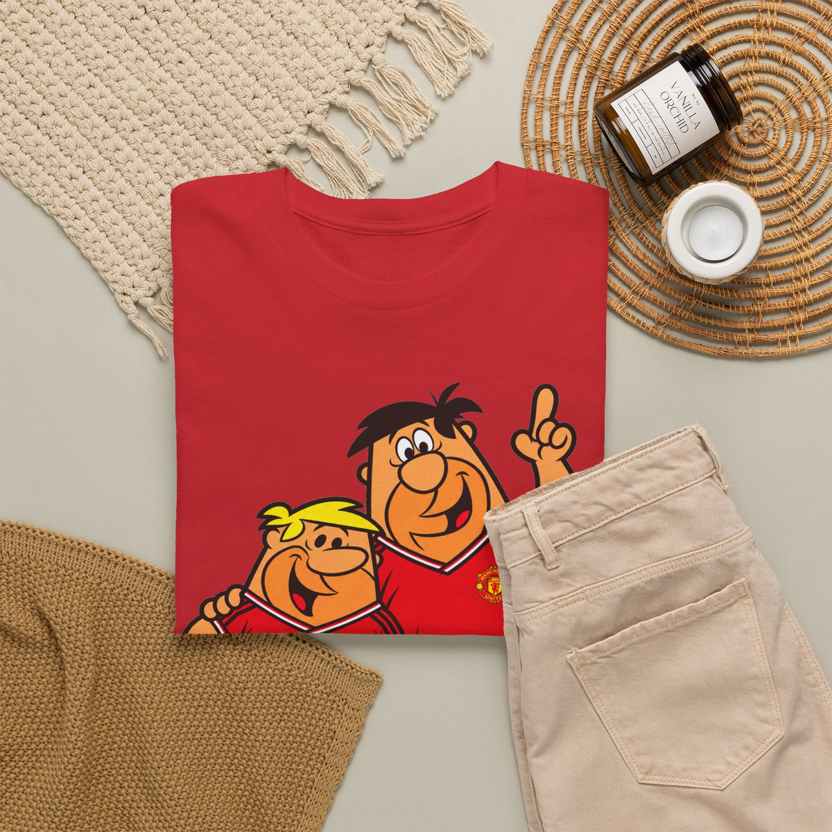 Manchester United The Flintstones Cartoon Football Fans T-Shirt