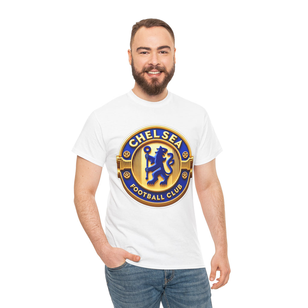 Chelsea Football Club Crest Tee — Retro Blue & Gold Soccer Emblem T-Shirt