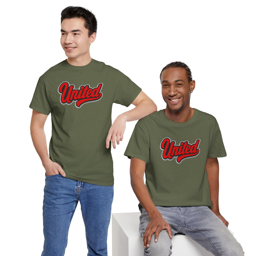 United Retro Script Tee — Vintage Red Logo T‑Shirt