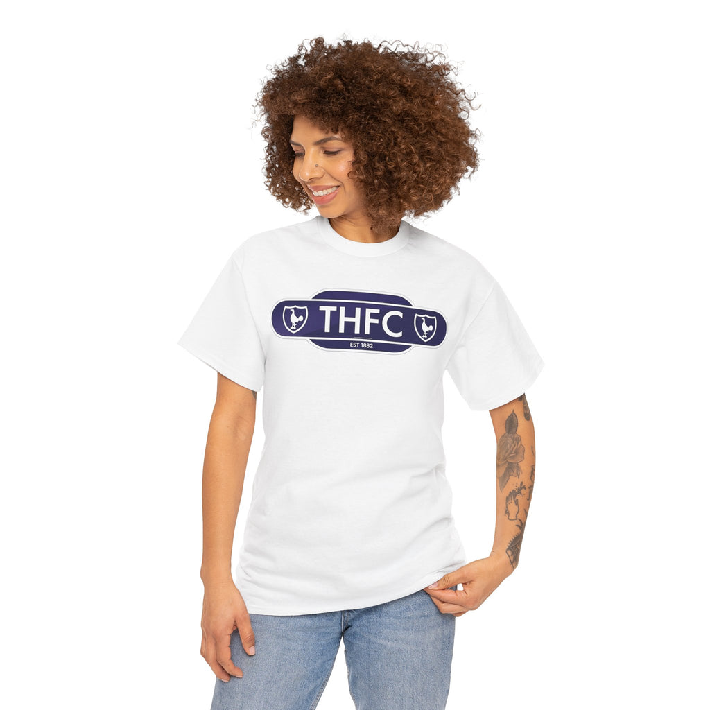 THFC Tottenham Hotspur Railway Sign T‑Shirt — Retro Football Club Tee