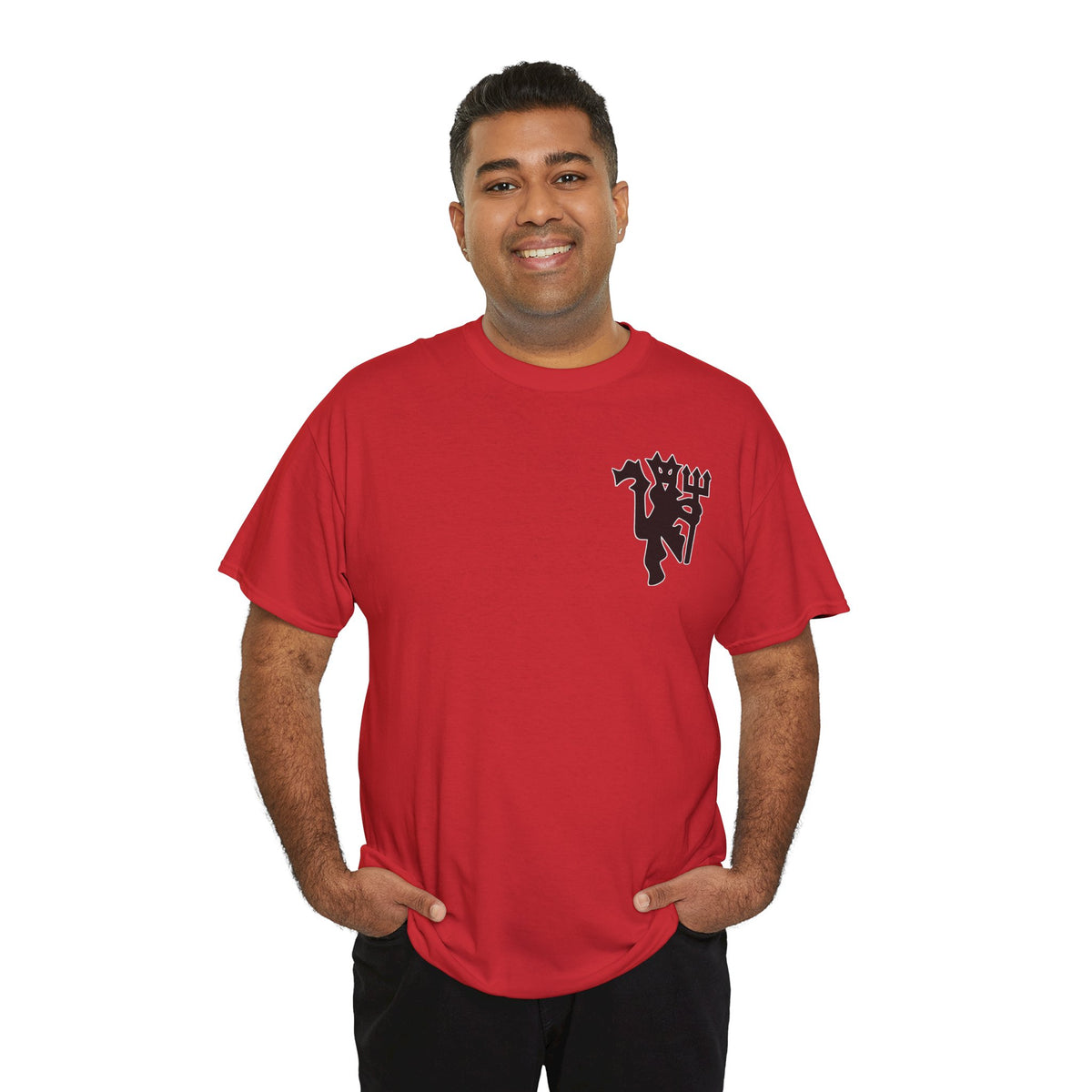 Manchester United Devil Cotton T-Shirt – Retro Trident Football Crest Tee