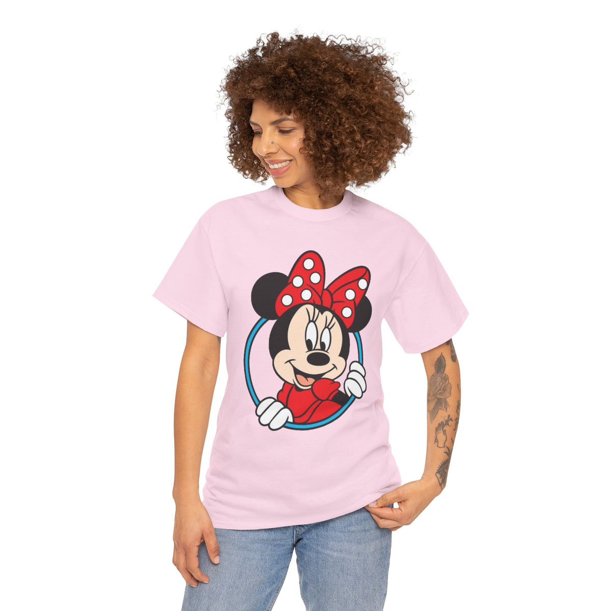 Minnie Mouse Retro Peeking Cotton T-Shirt / Tee