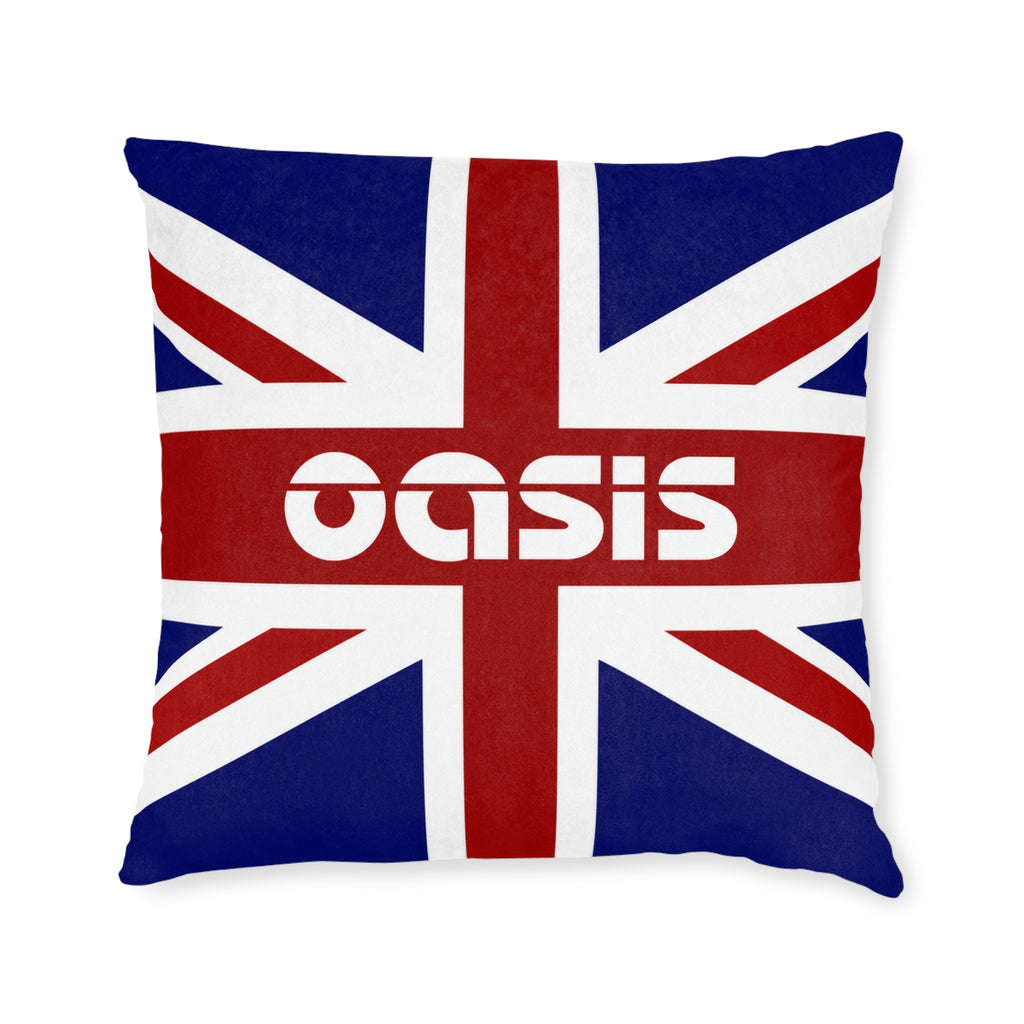 Union Jack Oasis Accent Pillow – British Rock Band Throw Cushion