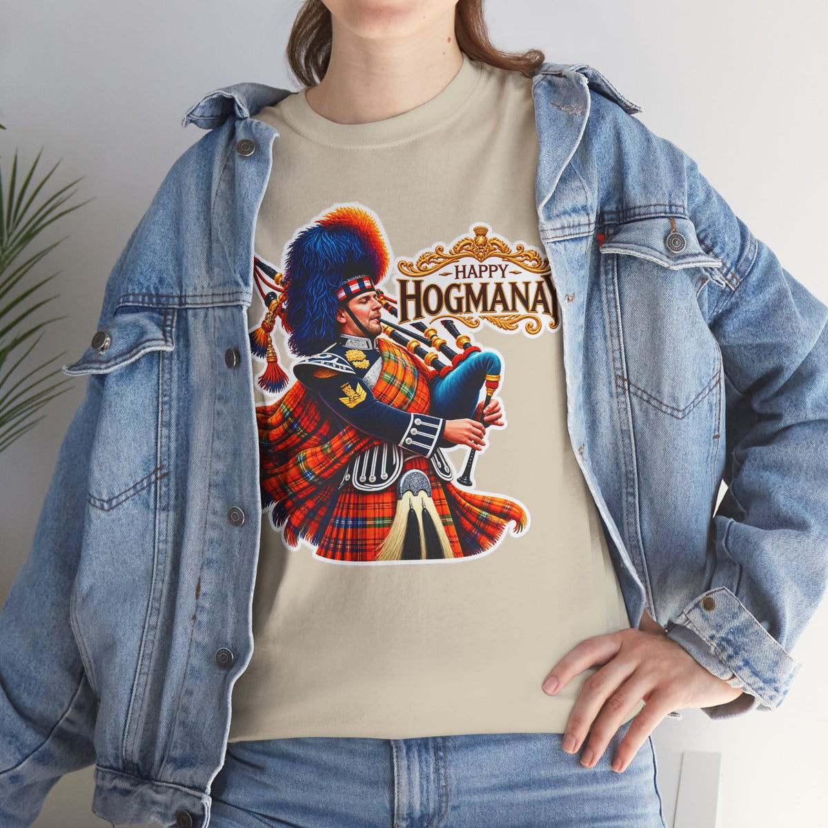Hogmanay Bagpiper T‑Shirt — Happy Hogmanay Scottish New Year Tee