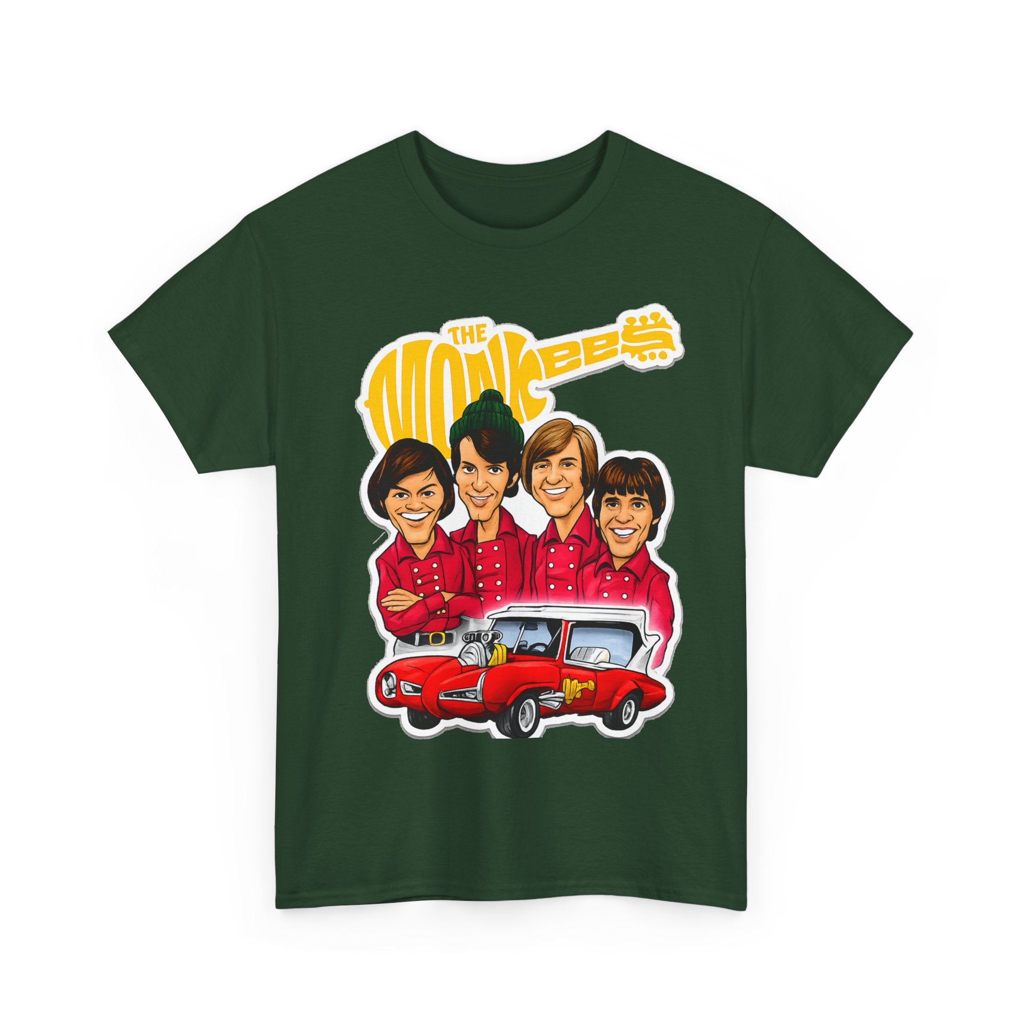 The Monkees Retro Band Tee — Colorful Car Cartoon Graphic