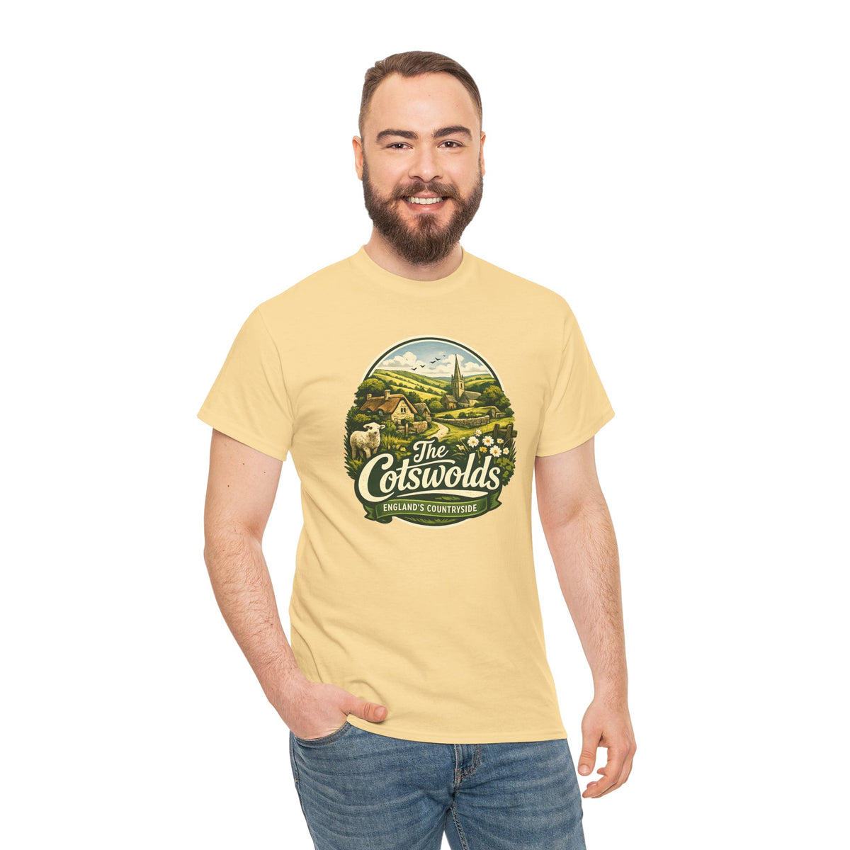 Cotswolds Vintage Landscape T‑Shirt — The Cotswolds Countryside Tee