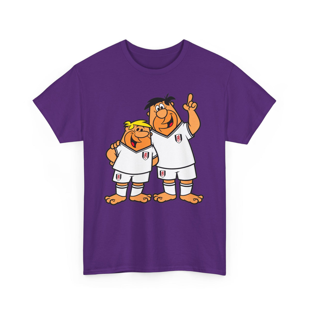 Fulham Flintstones Fred & Barney Cartoon Cotton T-Shirt Tee - Vintage Flintstones-Style Brothers Shirt