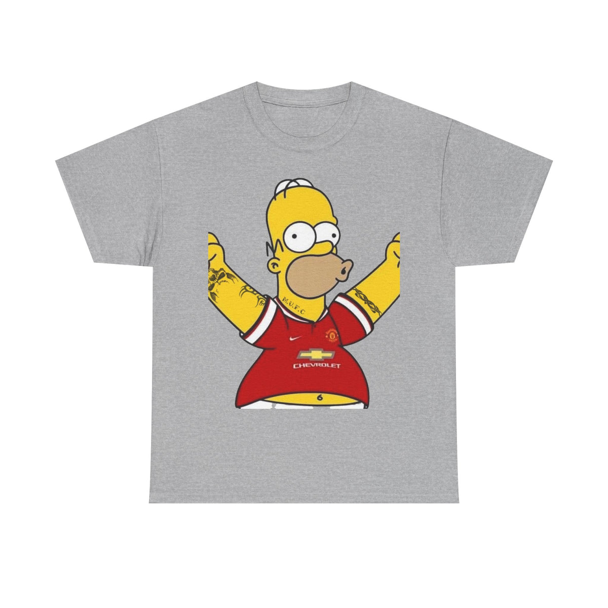 Homer Simpson Manchester Fan T-Shirt — Cartoon Football Supporter Tee