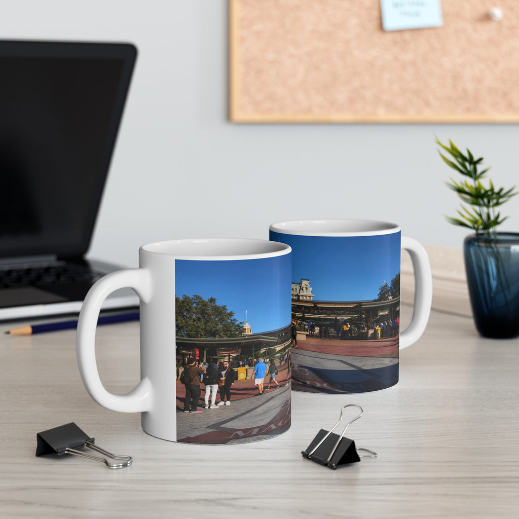 Magic Kingdom Theme Park Entrance Photo Mug — Scenic 11oz/15oz Ceramic Coffee Cup
