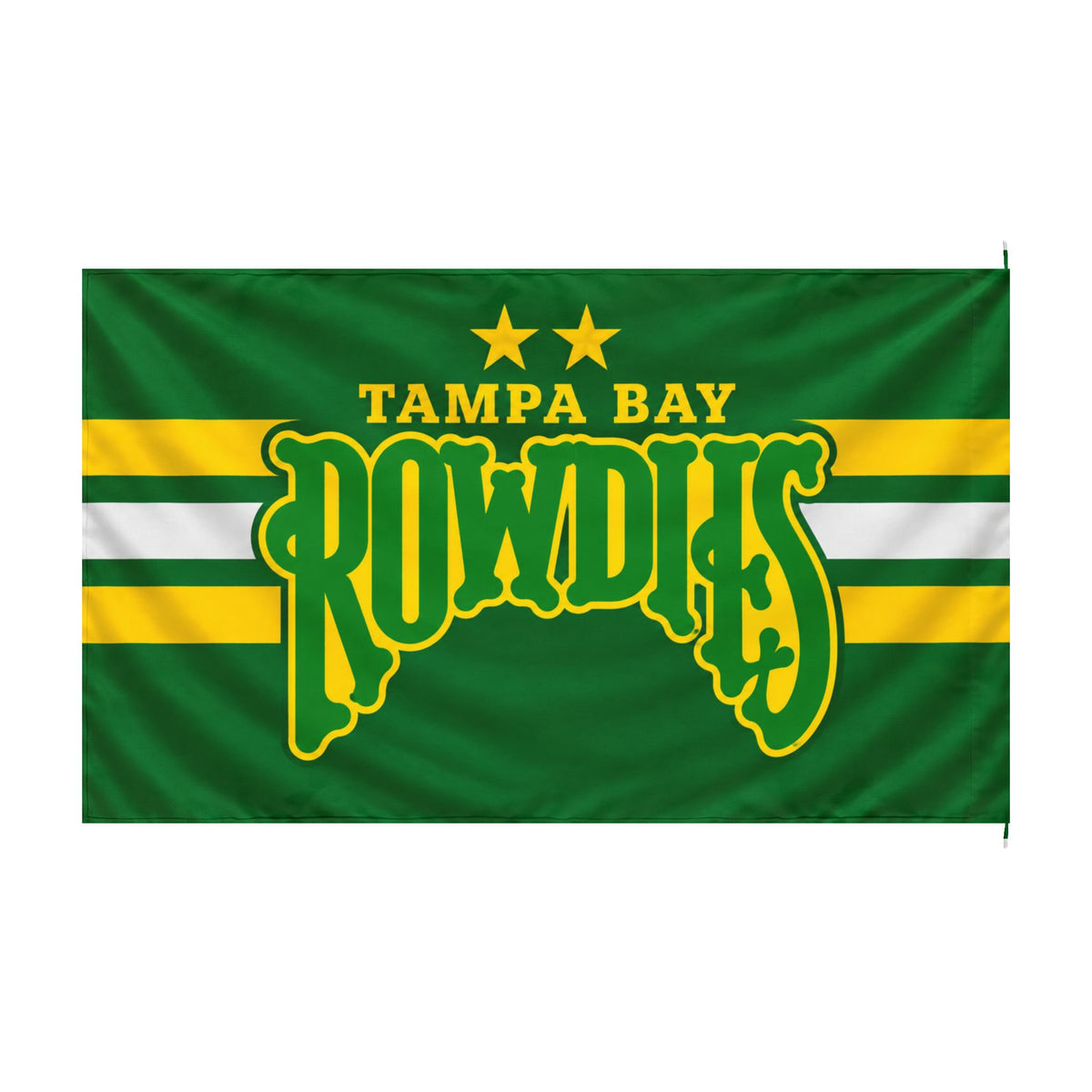 Tampa Bay Rowdies Double-Sided Team Flag — Green & Gold Soccer Banner