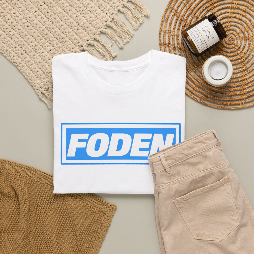 Foden Logo Tee — Blue Box Graphic T-Shirt