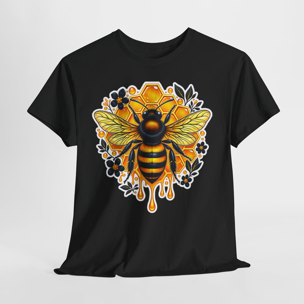 Manchester Bee Honeycomb T‑Shirt — Floral Dripping Honey Graphic Tee