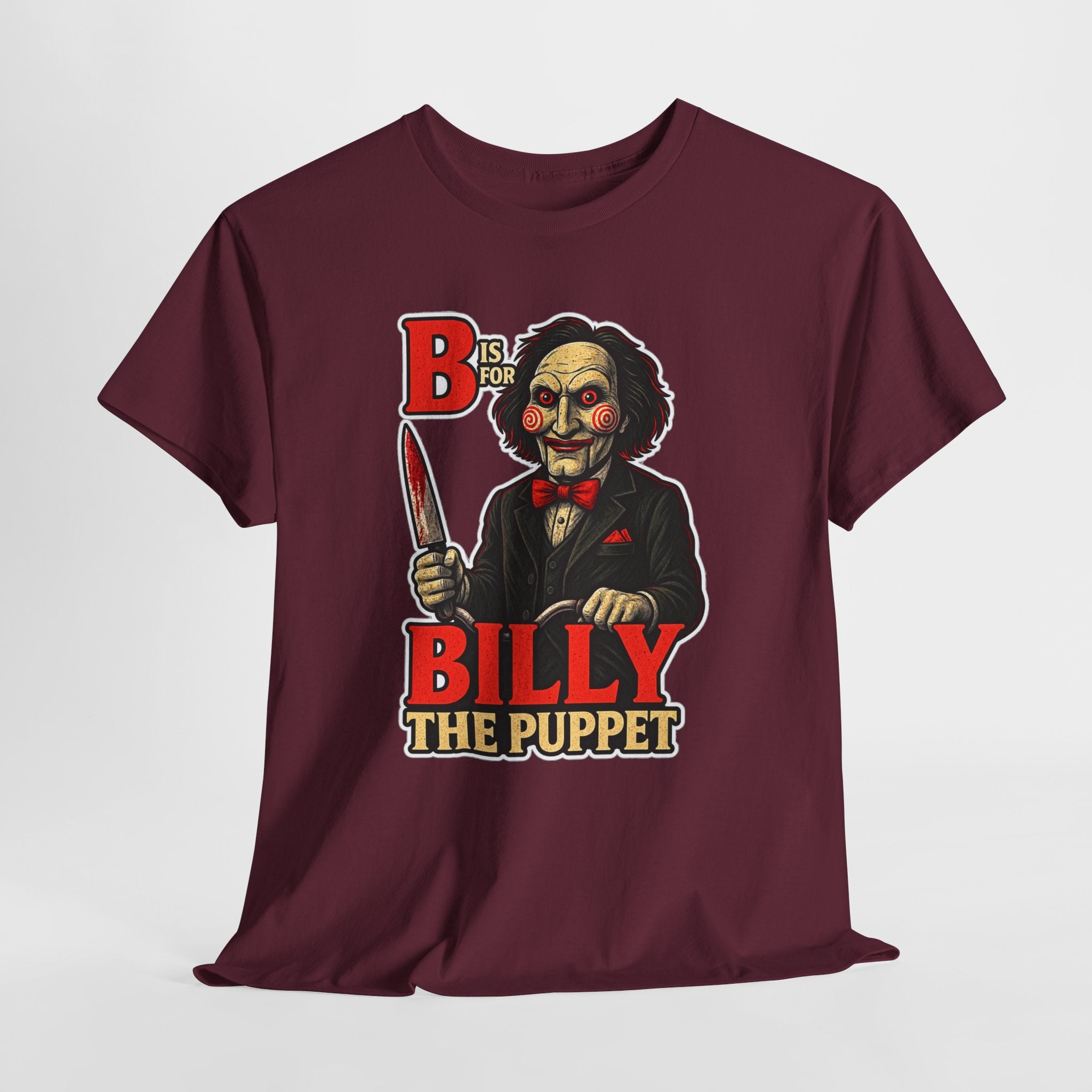 Billy the Puppet Horror Tee — Jigsaw-Style Killer Doll Graphic T-Shirt