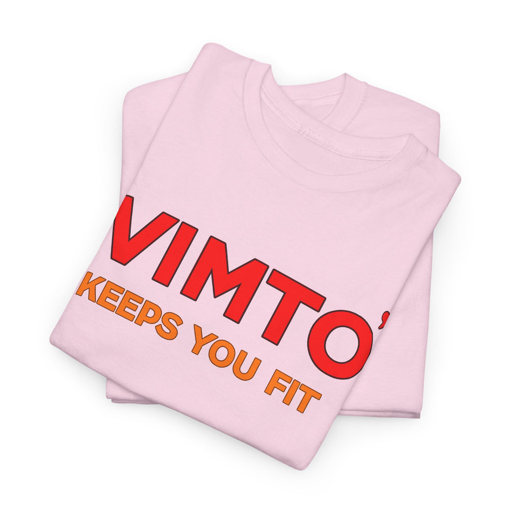 VIMTO "Keeps You Fit" Graphic Tee — Retro Beverage Logo T-Shirt