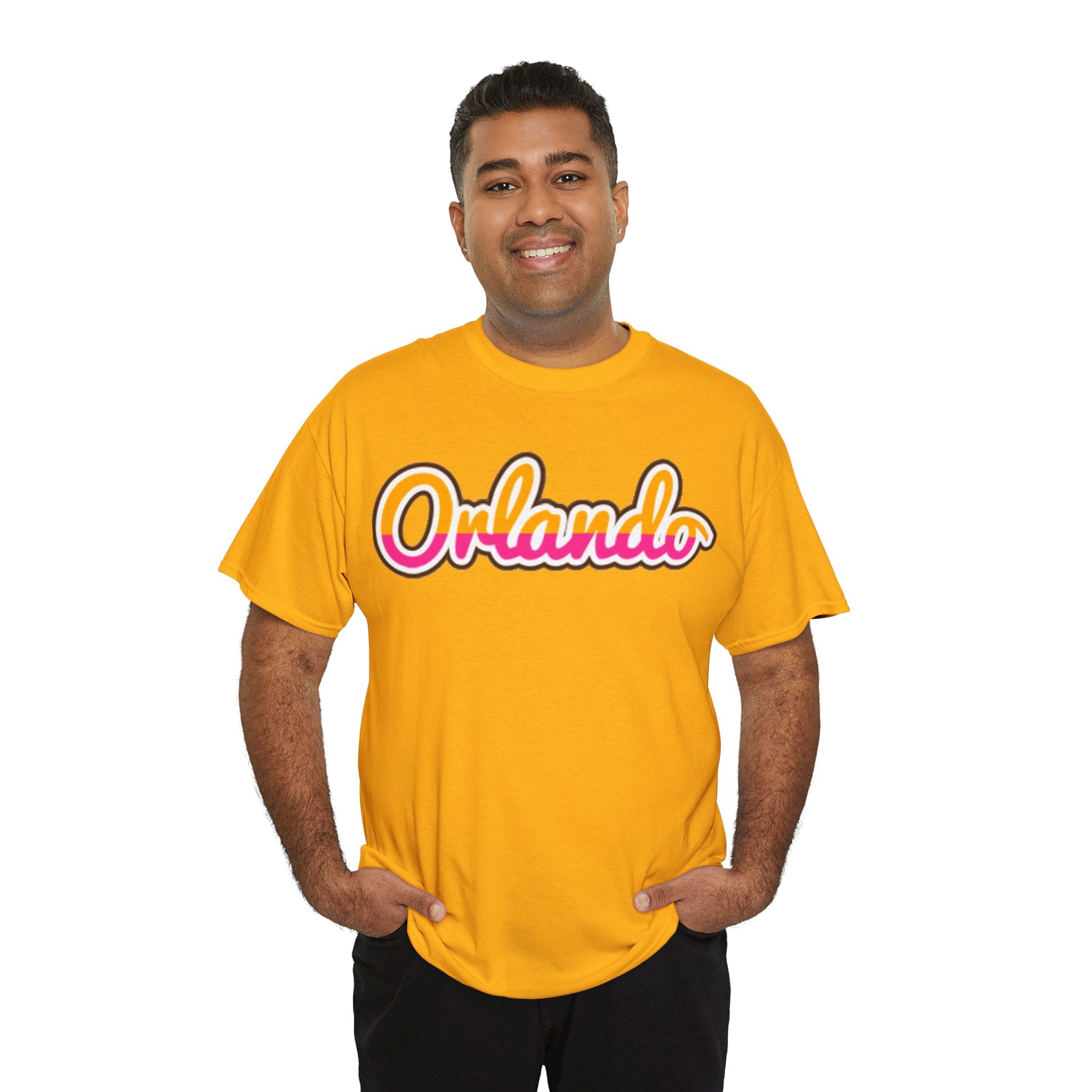 Orlando Retro Script Tee — Vintage Sunset City Souvenir Shirt
