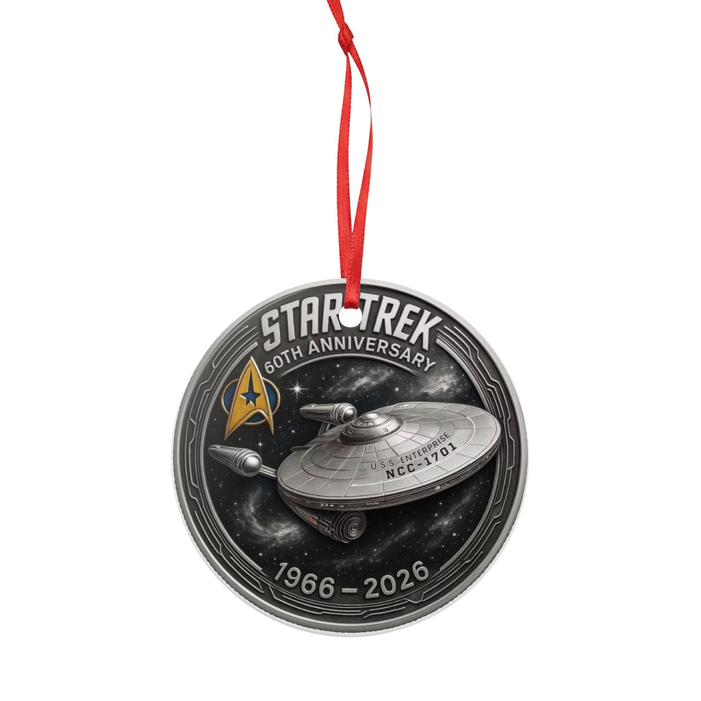 Star Trek 60th Anniversary Ceramic Ornament – USS NCC-1701 Two-Sided Holiday Decoration (1966–2026)
