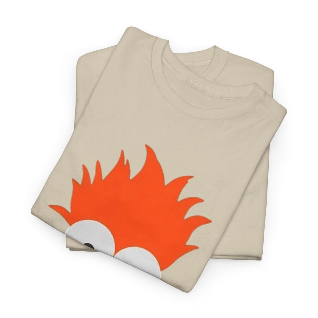 Beaker-Inspired Graphic Tee — Cute Orange Muppet Face T-Shirt