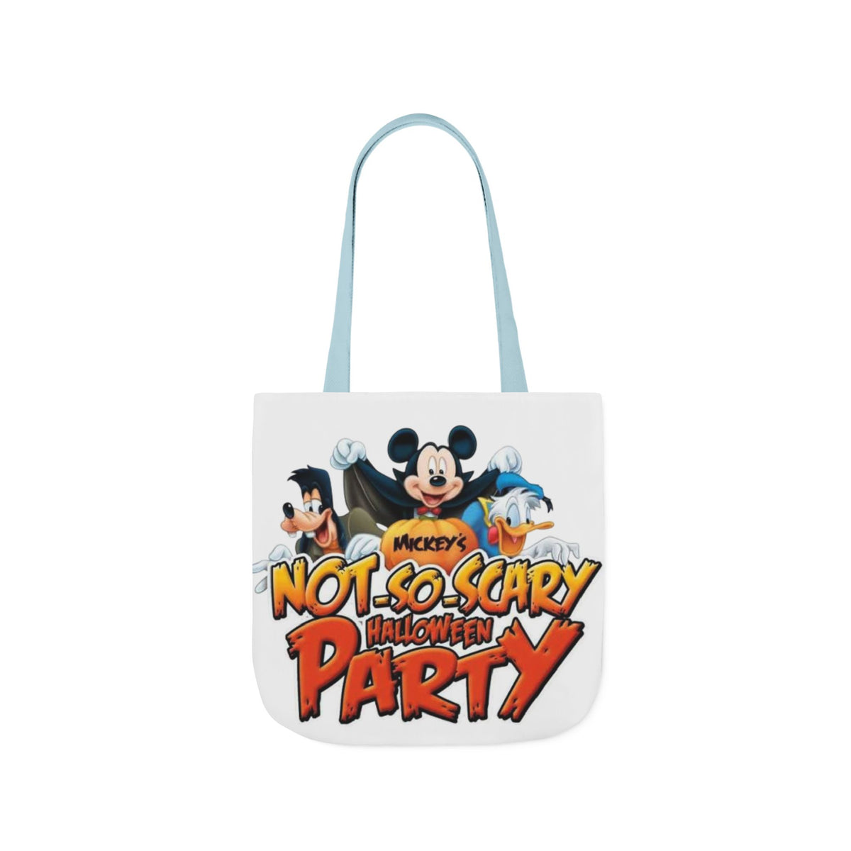 Halloween Party Canvas Tote Bag — "Not-So-Scary Halloween Party" Graphic