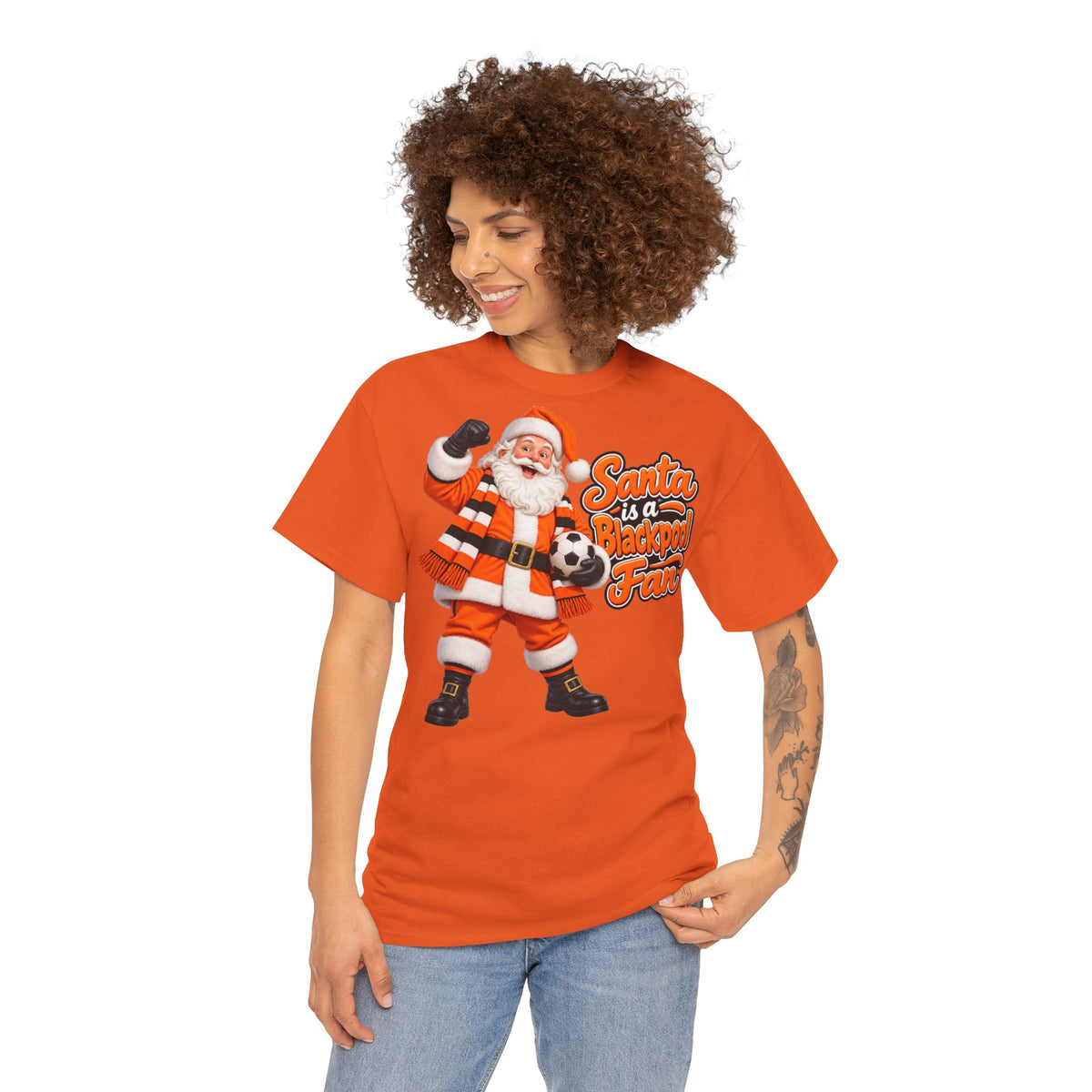 Santa is a Blackpool Fan T-Shirt — Football Santa Christmas Tee