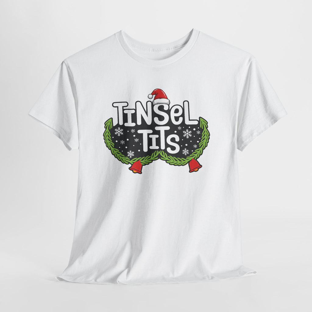 T-Shirt — "Tinsel Tits" Funny Christmas Wreath Holiday Tee
