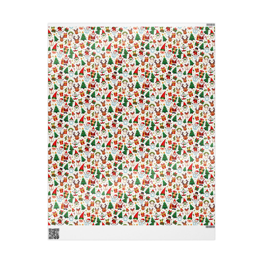Christmas Pattern Wrapping Paper — Cute Santa, Reindeer & Tree Holiday Gift Wrap