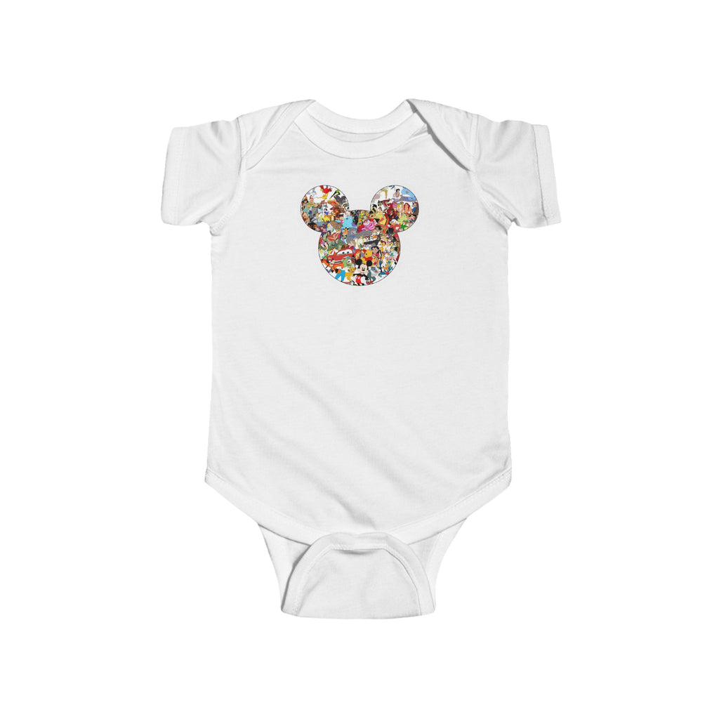 Mickey Mosaic Infant Bodysuit – Disney Character Collage Baby Onesie