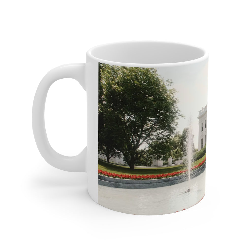 White House Garden Scenic Ceramic Coffee Mug — 11oz & 15oz