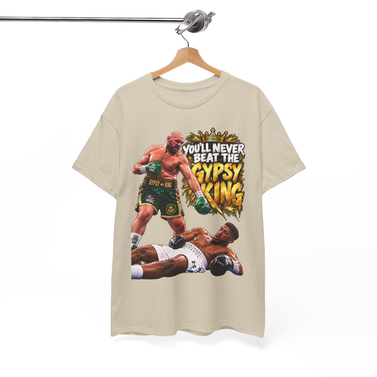 Boxing Graphic Tee – "You'll Never Beat the Gypsy King" Fight Shirt
