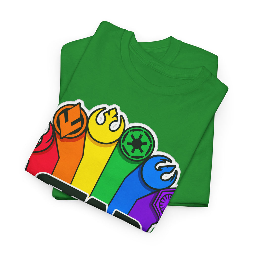 Star Wars Rainbow Emblem Tee — LGBTQ+ Pride Fan Cotton Shirt