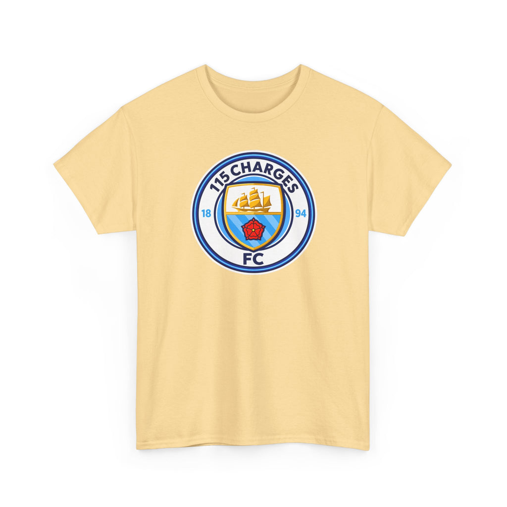 115 Charges FC Crest Cotton Tee — Vintage Blue Club Logo T-Shirt