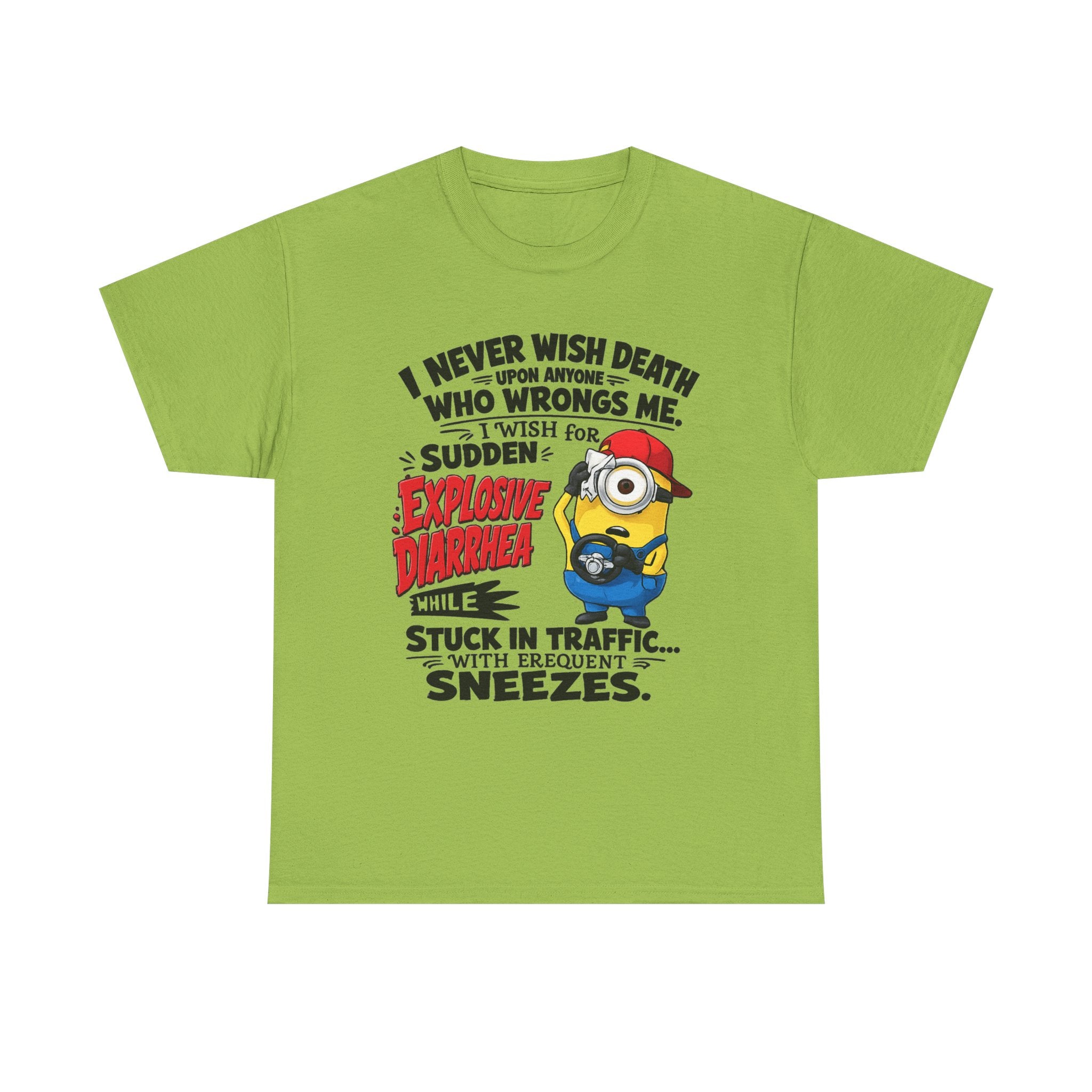 Funny Minion Traffic Tee — "Explosive Diarrhea" Humorous Graphic T-Shirt