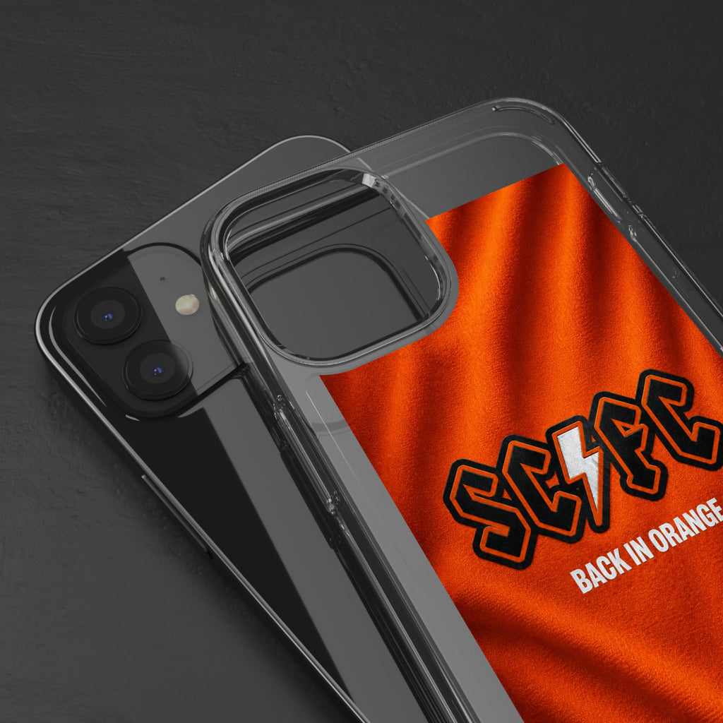 Salford CIty Inspired Phone Case — 'SCFC Back in Orange' Clear Protective Cover