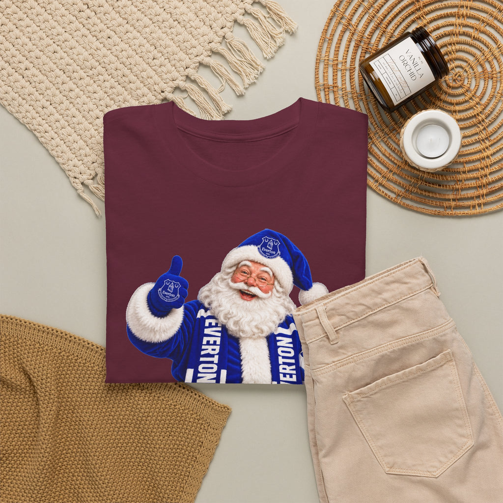 Everton Santa Scarf Christmas Tee - Holiday Vintage Santa T-Shirt