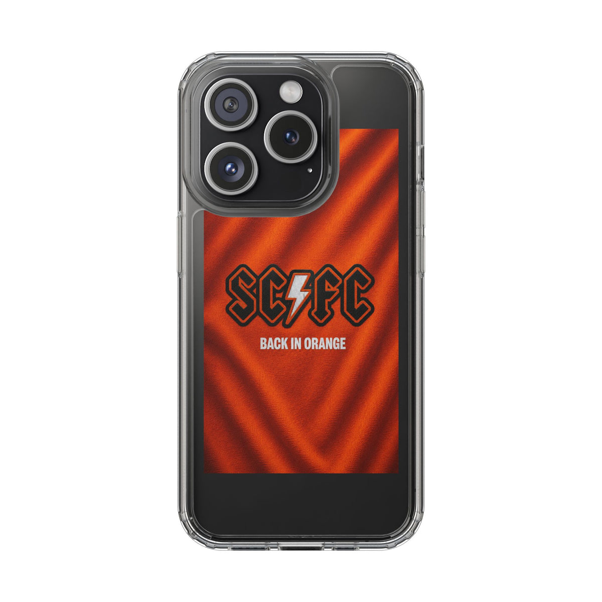 Salford CIty Inspired Phone Case — 'SCFC Back in Orange' Clear Protective Cover