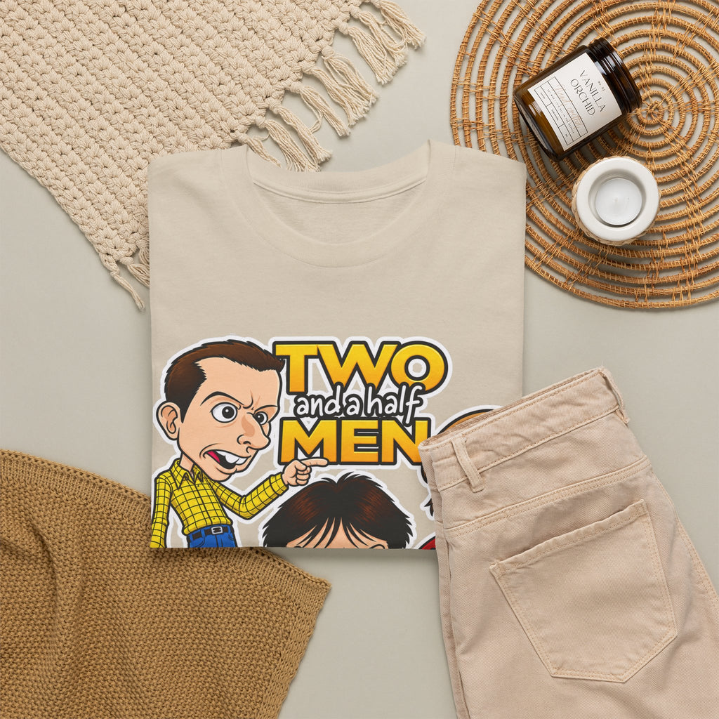 Two and a Half Men Inspired Cartoon Tee — Retro TV Comedy Graphic T-Shirt