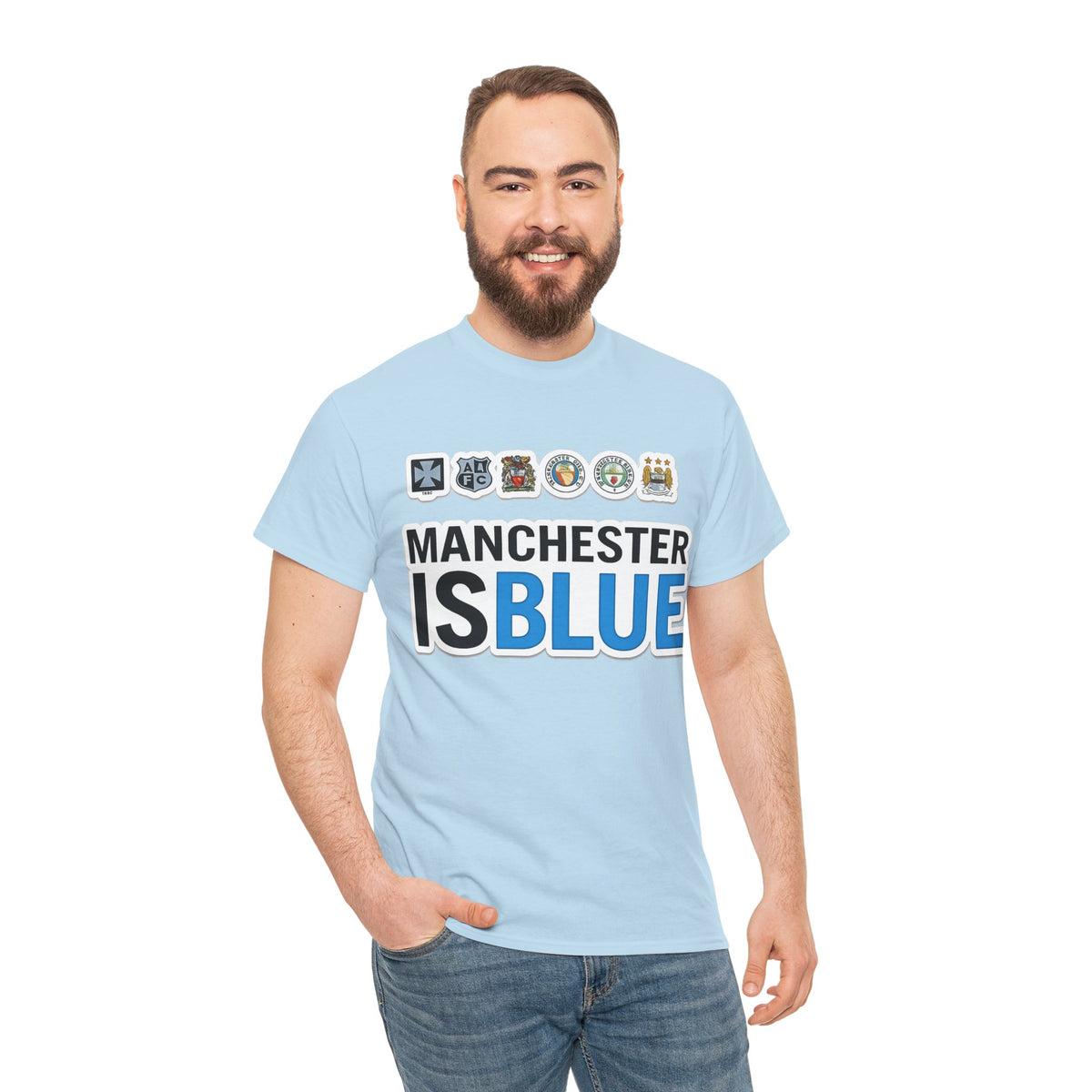 Manchester Is Blue Tee — Manchester City Supporter T-Shirt
