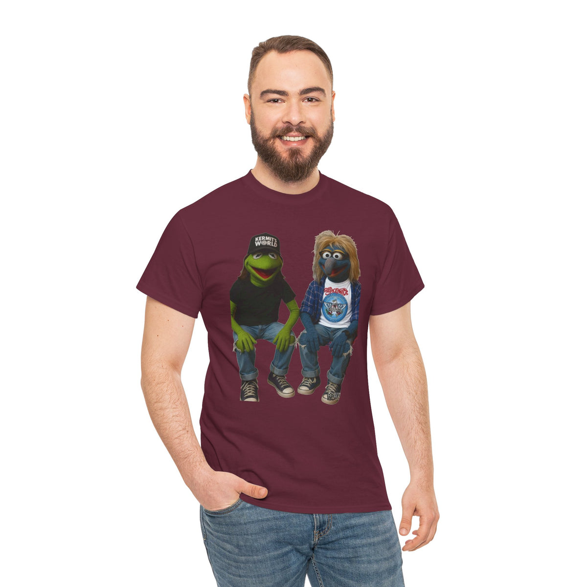 Kermit & Gonzo Waynes World Inspired Character Graphic T-Shirt