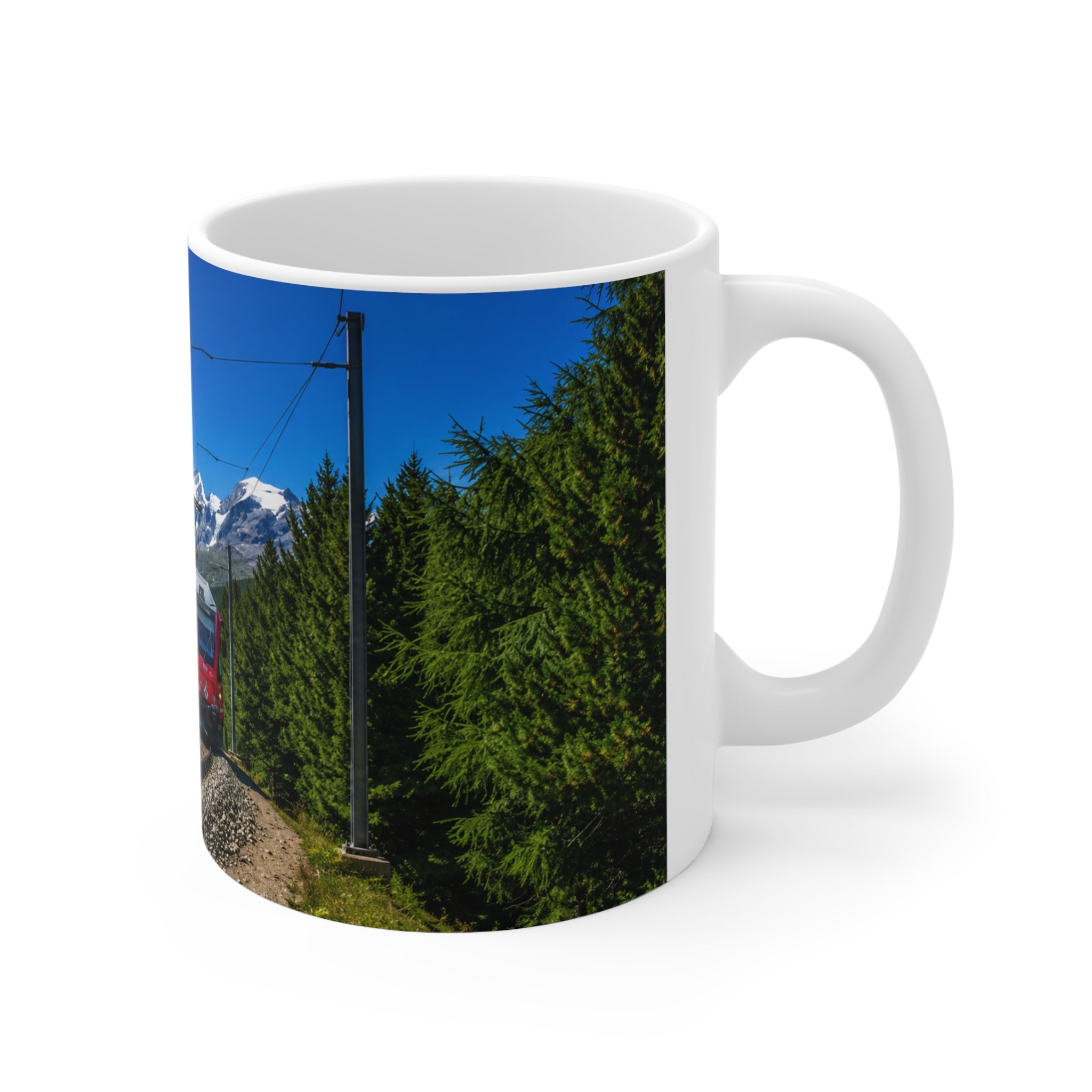Mountain Train Scenic Coffee Mug – Red Alpine Railway 11oz/15oz