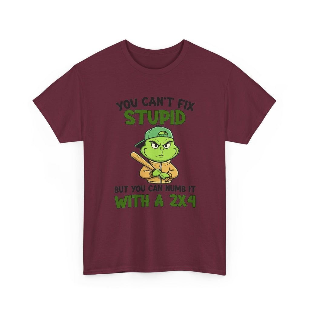 Funny Carpenter T‑Shirt — "You Can't Fix Stupid But You Can Numb It With a 2x4"