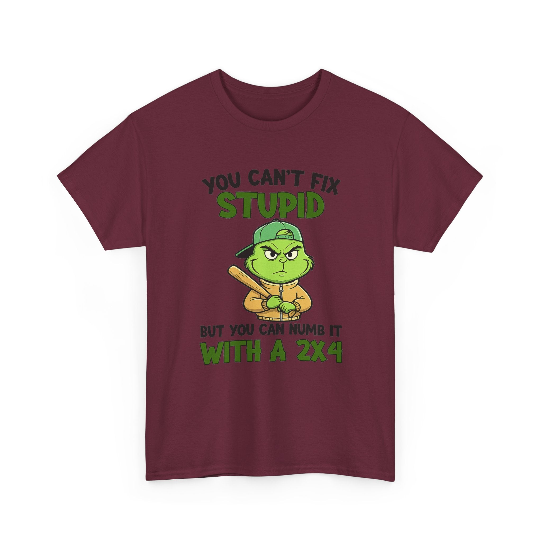 Funny Carpenter T‑Shirt — "You Can't Fix Stupid But You Can Numb It With a 2x4"