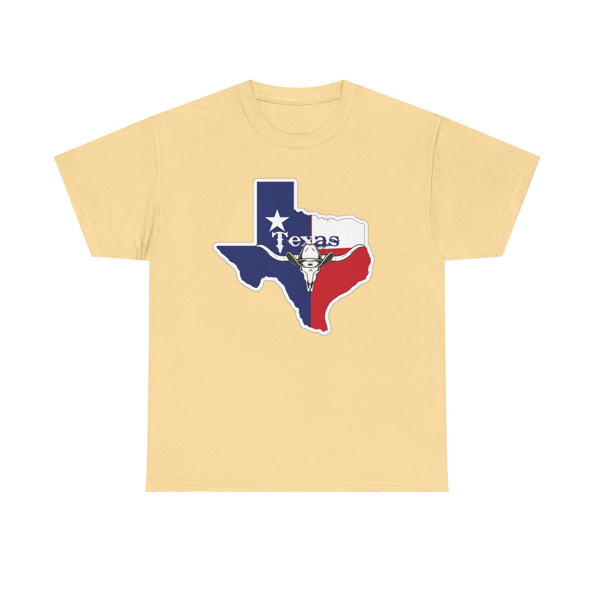 Texas Flag Outline T-Shirt — Lone Star State Map Tee with 'Texas' Text
