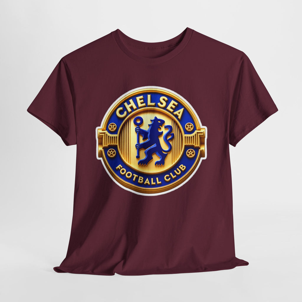 Chelsea Football Club Crest Tee — Retro Blue & Gold Soccer Emblem T-Shirt