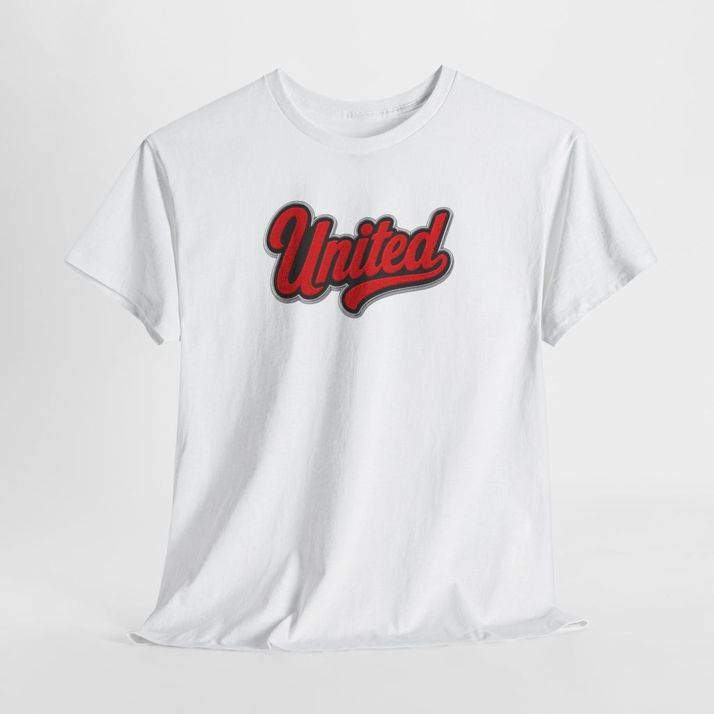 United Retro Script Tee — Vintage Red Logo T‑Shirt