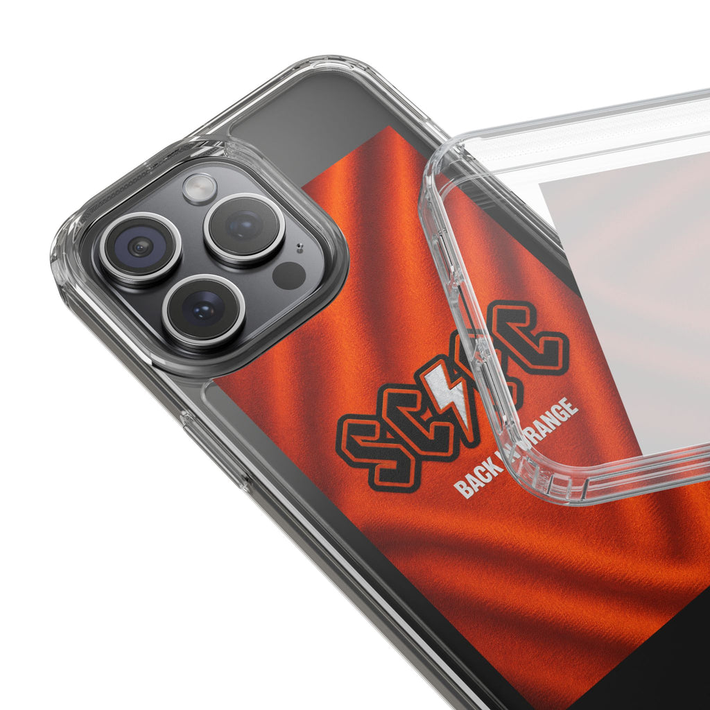 Salford CIty Inspired Phone Case — 'SCFC Back in Orange' Clear Protective Cover