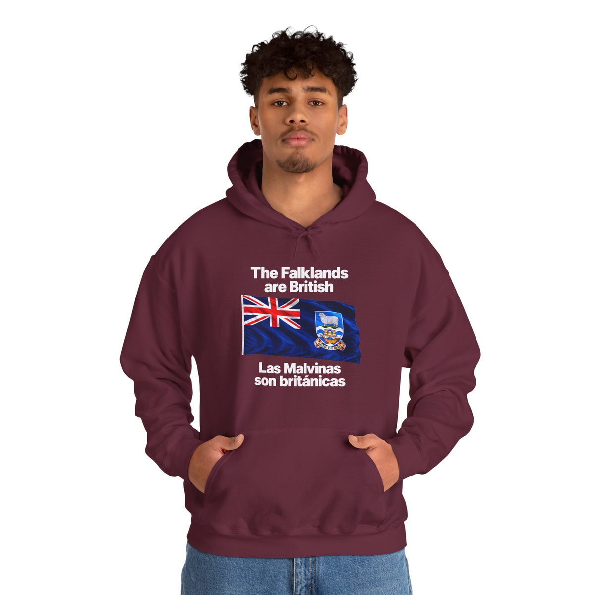 Falklands Are British Hoodie – Bilingual 'Las Malvinas son británicas' Flag Pullover