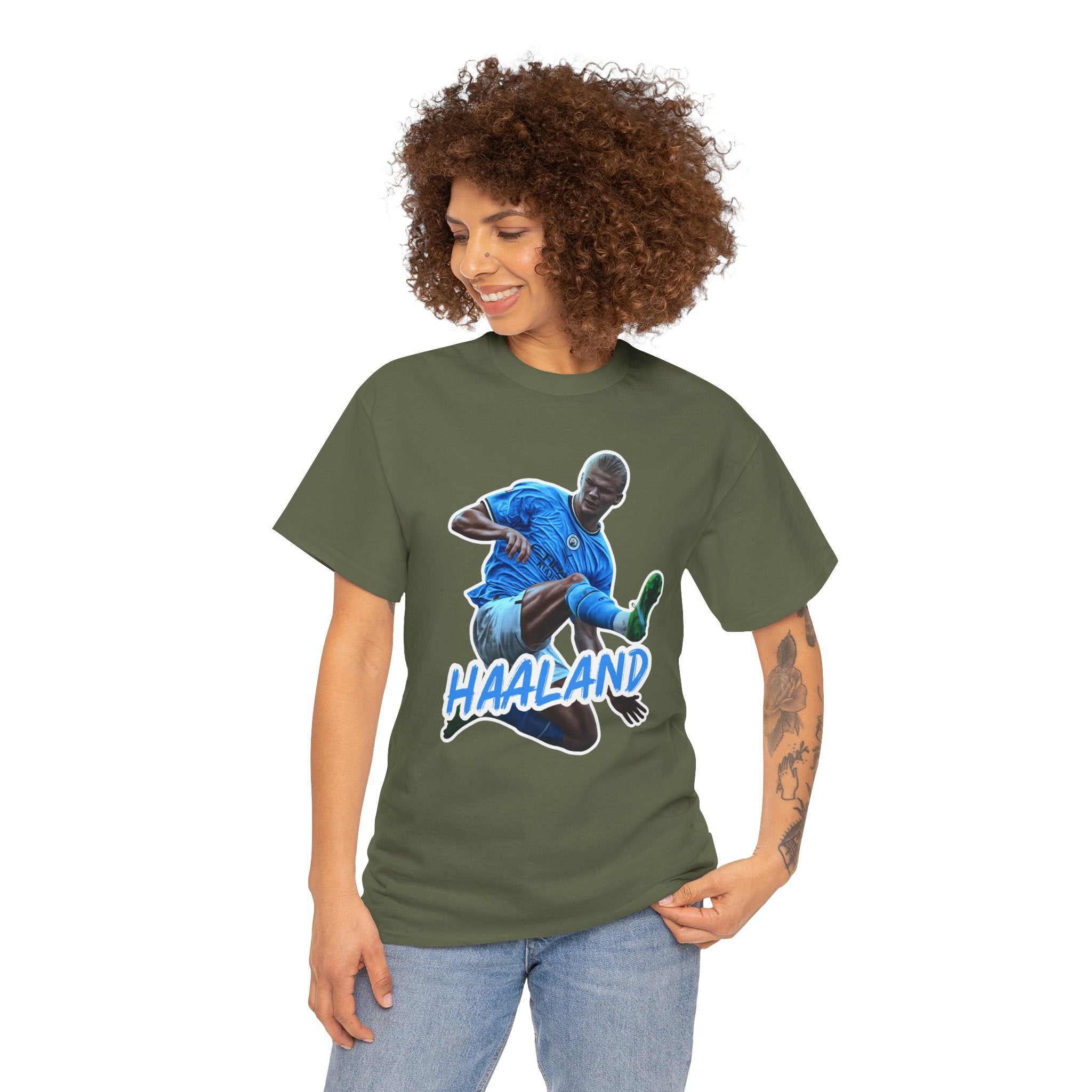 Erling Haaland Manchester City Soccer T‑Shirt – Dynamic Action Graphic Tee