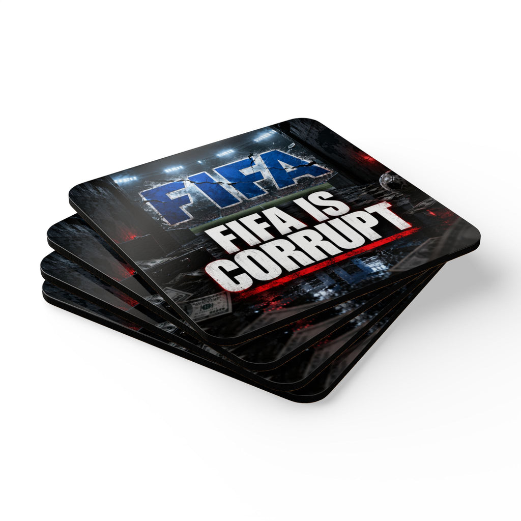 FIFA Is Corrupt Graphic Drink Coasters Cork Coaster Set