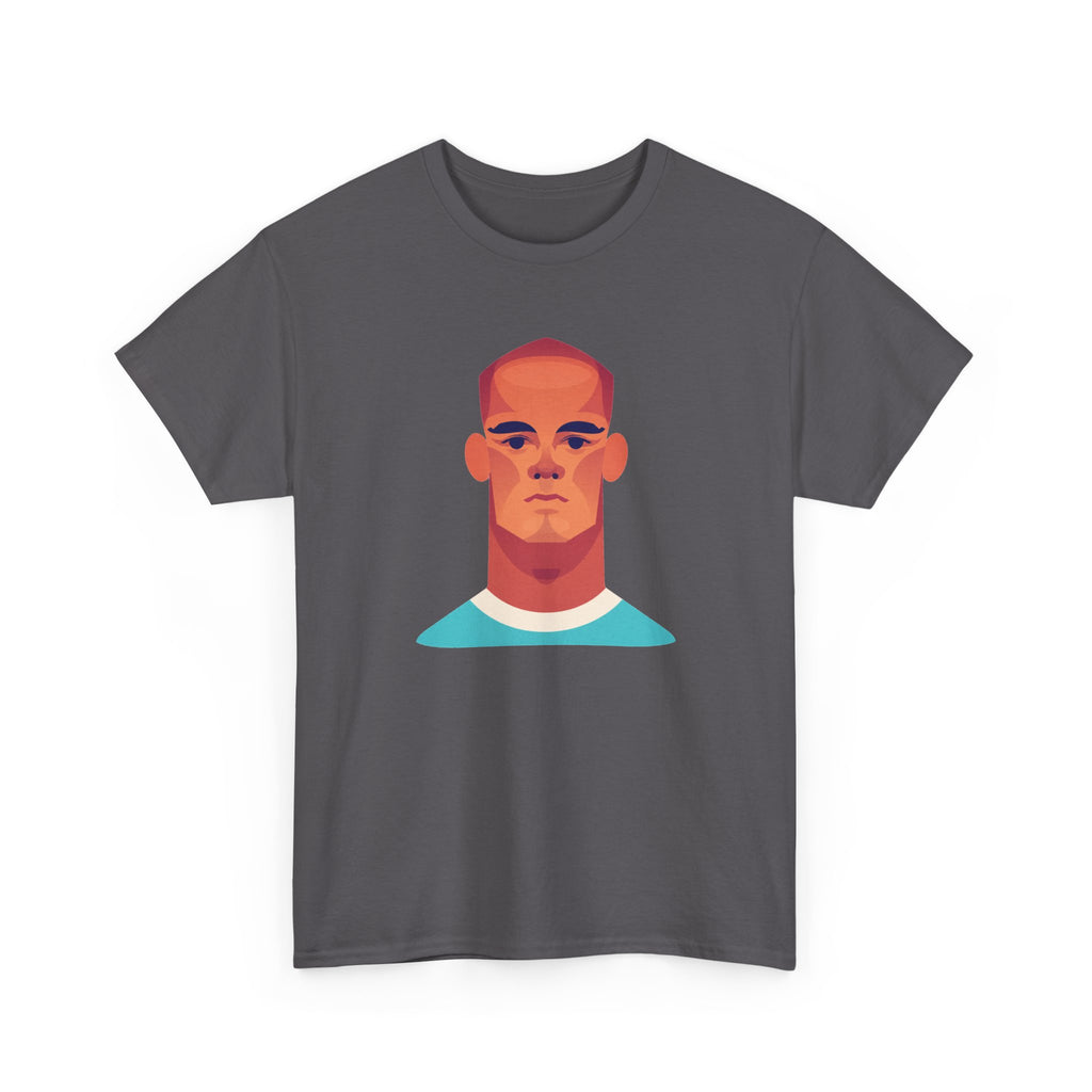 Vinny Kompany Manchester City Legend Minimalist Portrait Tee — Bold Stylized Face Graphic T-Shirt